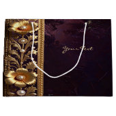 Gouden bloemensieraden met parels cadeautas (Voorkant)