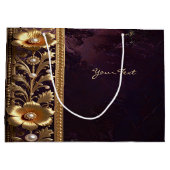 Gouden bloemensieraden met parels cadeautas (Achterkant)