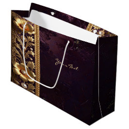 Gouden bloemensieraden met parels cadeautas