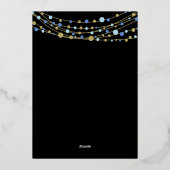 Gouden bloemensierlijke Afstuderen Klasse van 2025 Folie Uitnodiging (Achterkant)