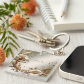Gouden Bloemensleutelhanger Sleutelhanger (Voorkant Rechts)