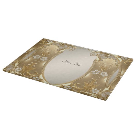 Gouden  Bloemensnijplank Snijplank (Hoek)