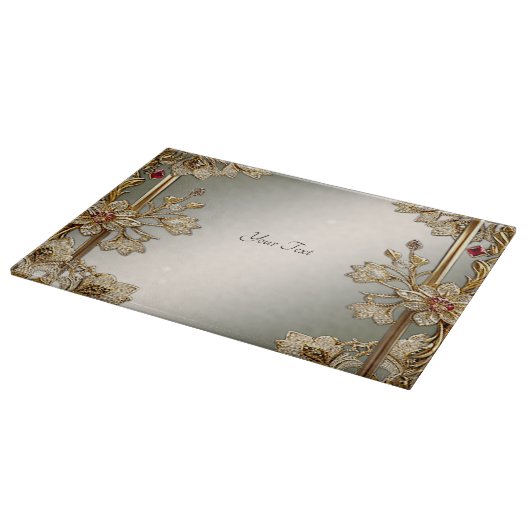 Gouden  Bloemensnijplank Snijplank (Hoek)