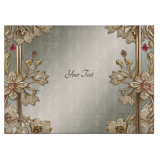 Gouden Bloemensnijplank Snijplank (Voorkant)