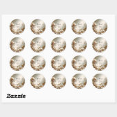 Gouden bloemensticker ronde sticker (Vel)