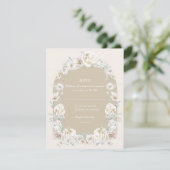 Gouden bloementuin bruiloft RSVP (Staand voorkant)