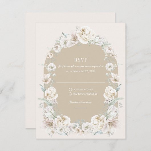 Gouden bloementuin bruiloft RSVP (Voorkant / Achterkant)