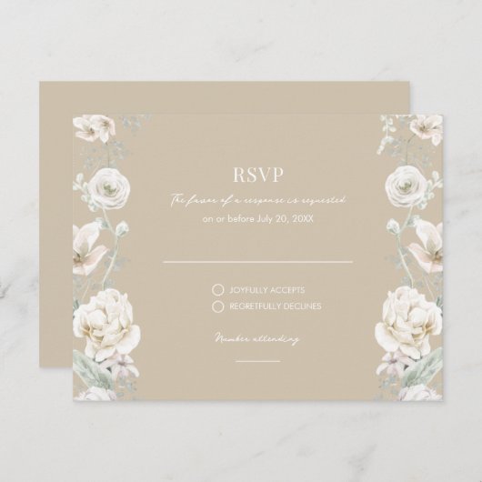Gouden bloementuin bruiloft RSVP (Voorkant / Achterkant)