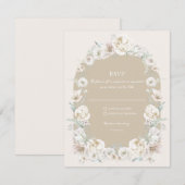Gouden bloementuin bruiloft RSVP Kaartje (Voorkant / Achterkant)