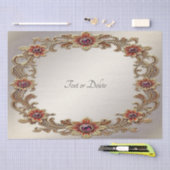 Gouden bloemframe met rode stenen tissuepapier (Craft)