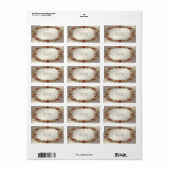 Gouden bloemframe retouradreslabel etiket (Full Sheet)