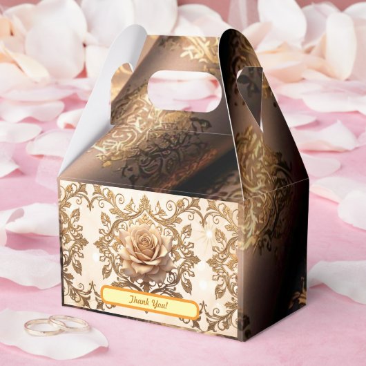 "Gouden Bloemige Delight" Bedankdoosjes (Huwelijk)