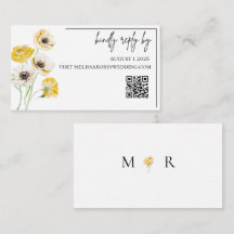 Gouden Bloemige Minimalistische Trouw RSVP Bijlage