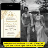 Gouden bloemige moskee elegantie moslim huwelijk n kaart