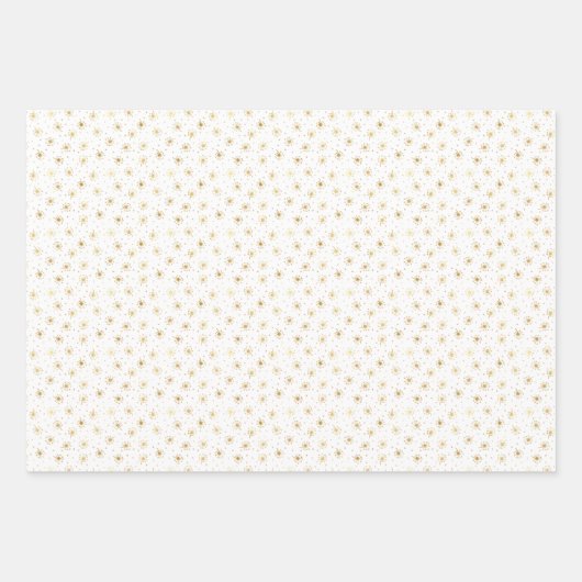 Gouden bloemige paardenbloem inpakpapier vel (Voorkant 3)