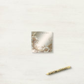 Gouden bloemige Post-it-briefjes Post-it® Notes (Op bureau)