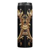 Gouden Bloemige Sierlijk Thermosbeker (Achterkant)