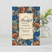 Gouden Bloemige Thanksgiving-viering Kaart (Staand voorkant)