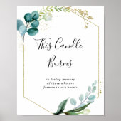 Gouden Bloemige Tropische Groene Deze Kaars Brande Poster (Voorkant)