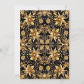 Gouden Bloemige Trouwkaart Uitnodiging (Achterkant)