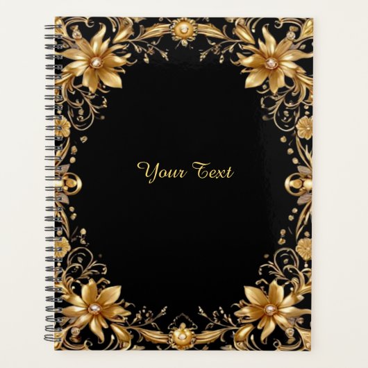 Gouden Bloemige Trouwplanner Planner (Voorkant)