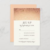 Gouden Bloemige Vintage Blush Trouw RSVP Kaarten (Voorkant / Achterkant)