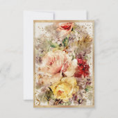 Gouden Bloemige Waterverf Abstract Bedankkaart (Voorkant)