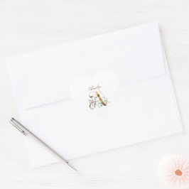 Gouden bloemletter A-hartomslagzegel op maat Hart Sticker