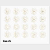 Gouden Bloemlijn Kunst Botanisch Ronde Sticker (Vel)