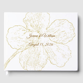 Gouden Bloemlijn Kunst Botanische Trouw Gastenboek