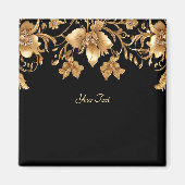 gouden bloemmagneet magneet (Voorkant)