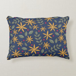 Gouden Bloemmotief Botanisch Ontwerp Accent Kussen