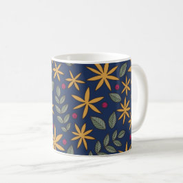Gouden Bloemmotief Botanisch Ontwerp Koffiemok