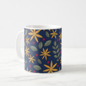 Gouden Bloemmotief Botanisch Ontwerp Koffiemok (Voorkant links)