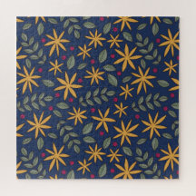 Gouden Bloemmotief Botanisch Ontwerp