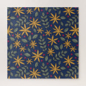 Gouden Bloemmotief Botanisch Ontwerp Legpuzzel (Verticaal)