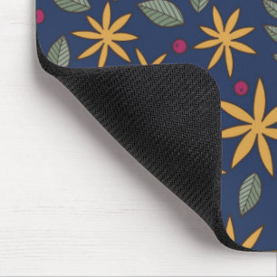 Gouden Bloemmotief Botanisch Ontwerp Muismat