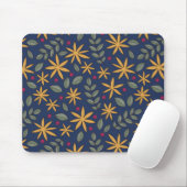 Gouden Bloemmotief Botanisch Ontwerp Muismat (Met muis)