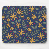 Gouden Bloemmotief Botanisch Ontwerp Muismat (Voorkant)