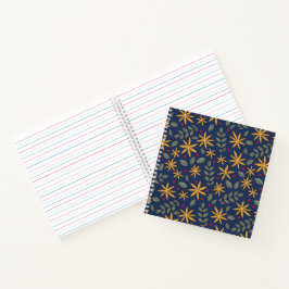 Gouden Bloemmotief Botanisch Ontwerp Notitieboek