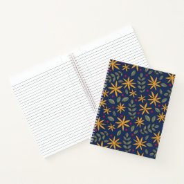 Gouden Bloemmotief Botanisch Ontwerp Notitieboek