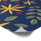 Gouden Bloemmotief Botanisch Ontwerp Poster (Hoek)