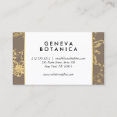  gouden bloemmotief op Tan Designer Visitekaartje (Achterkant)