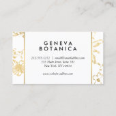  gouden bloemmotief op wit designer visitekaartje (Achterkant)