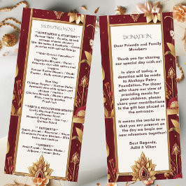 Gouden Bloemmotief Sieraasymmetrische Indiase Trou Menu