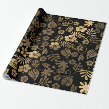 Gouden bloemmotief & zwart