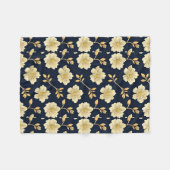 Gouden Bloemmotieven Fleece Deken (Voorkant (Horizontaal))