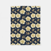 Gouden Bloemmotieven Fleece Deken (Voorkant)