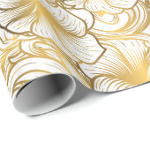 Gouden bloemontwerp cadeaupapier (Rol Hoek)
