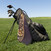 Gouden Bloemornament Golfhanddoek (Groen)